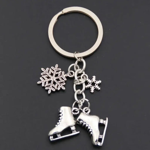 Skate and Snowflake Keyring