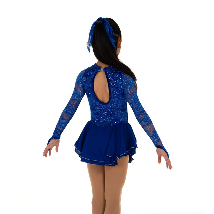 Child's Sequin Lining Skating Dress - Blue - 12/14