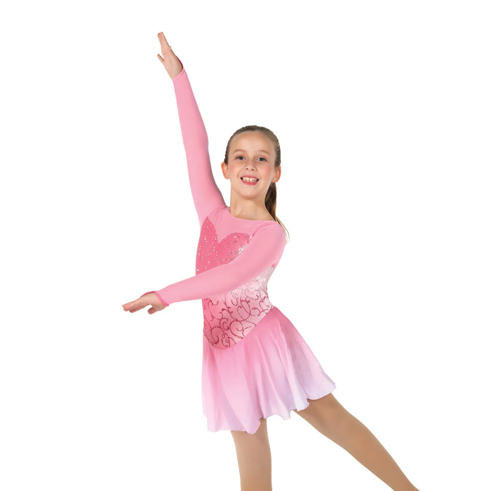 Child's Drifting Petals Skating Dress- Pink - 12/14