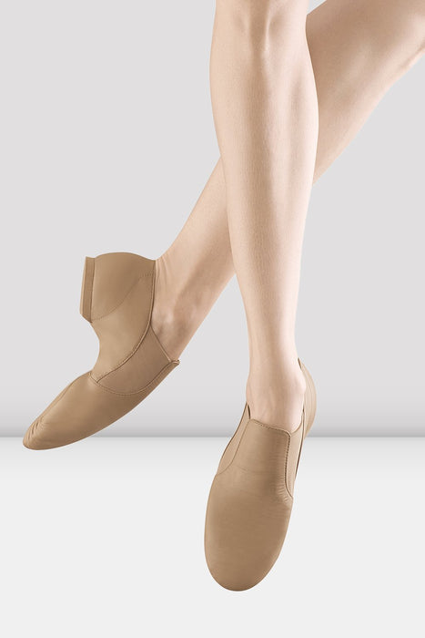 Bloch - Ladies Leather Elasta Jazz Booties - Tan