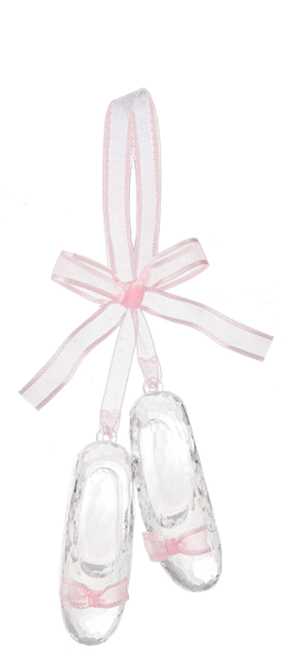 4" Ballet Shoe Ornament - Clear