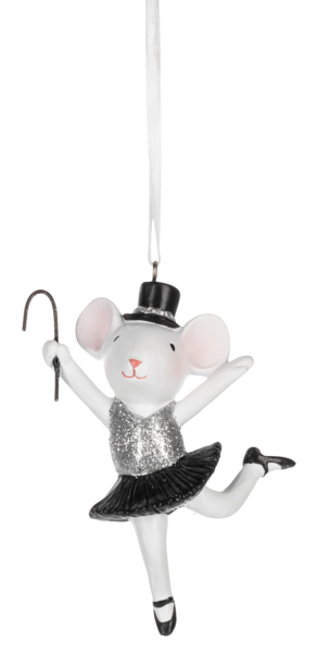 Dancing Mouse Ornament - Black