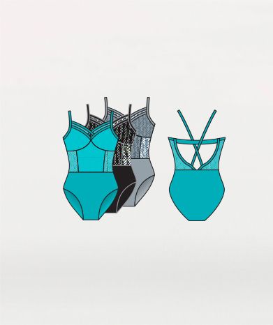 Body Wrappers - Adult Pointelle Mesh Bustier Leotard